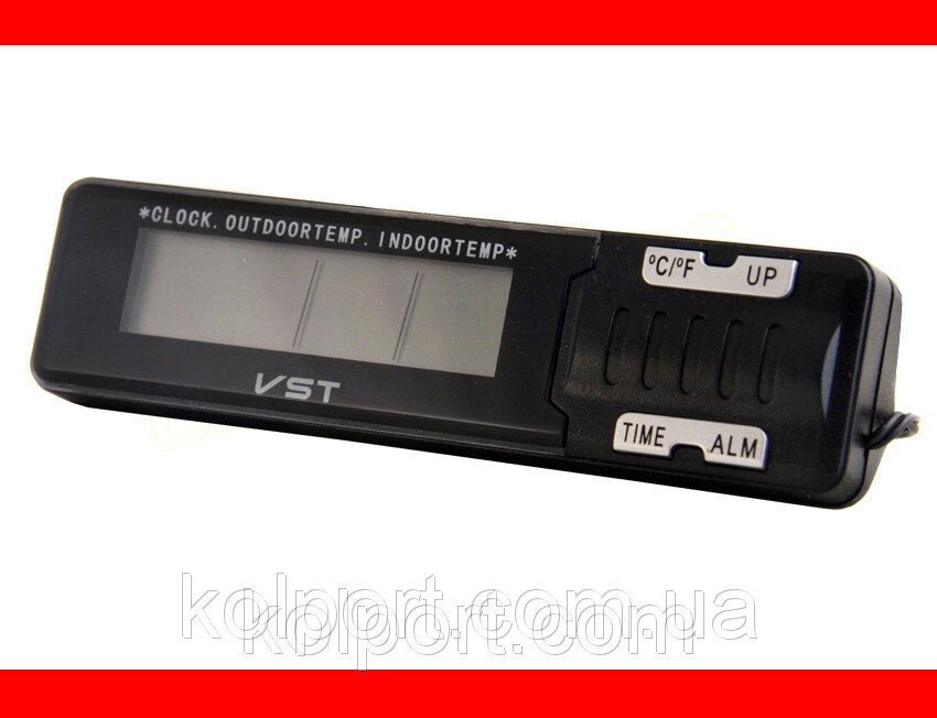 Внутрішній і зовнішній термометр з годинником VST-7065 від компанії Інтернет-магазин "Tovar-plus. Com. Ua" - фото 1