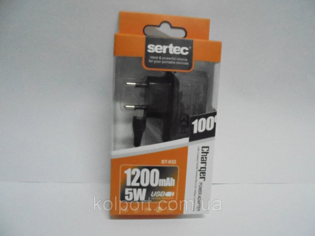 Зарядка Sertec USB 1200mAh, універсальна зарядка, usb, 5W, зарядка Sertec від компанії Інтернет-магазин "Tovar-plus. Com. Ua" - фото 1