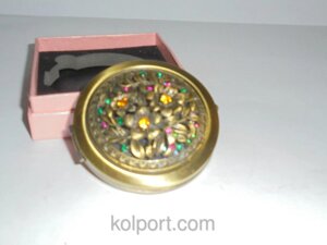 Дзеркальце в подарунковій упаковці, золото №7184, кишенькове, косметичне люстерко, подарунки для жінок