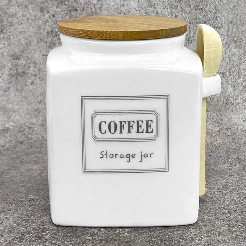 Банка для кави "Storage jar" з ложкою 800мл 10*10*13см Stenson (MC4550-C) [Склад зберігання: Одеса №3] від компанії CD-Market - фото 1