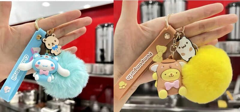 Брелок C 70836 ЦІНА ЗА 12 ШТУК В УПАКОВЦІ, герой, середня висота - 4,5 см, металева фурнітура, ремінець, хутряна від компанії CD-Market - фото 1