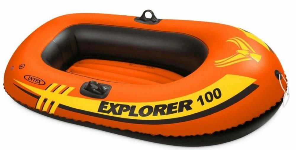 Човен надувний Intex 58329 «Explorer 100» (84*147 см, дитячий, гребний, одномісний, двокамерний, надувне дно, до 55 від компанії CD-Market - фото 1