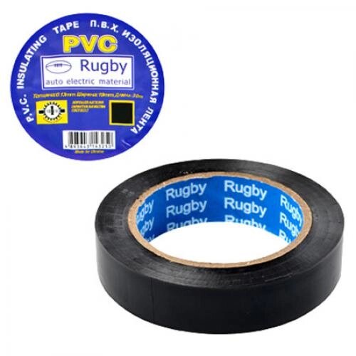 Ізолента ПВХ 30м "Rugby" чорна Stenson (RUGBY 30m black) [Склад зберігання: Одеса №3] від компанії CD-Market - фото 1