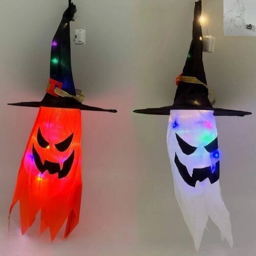 Капелюх--підвіска маскарадний LED "Halloween" 40см з LED підсвічуванням Stenson R95946 [Склад зберігання: Одеса №3] від компанії CD-Market - фото 1