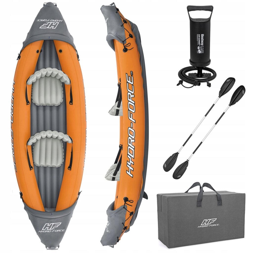 Каяк надувний двомісний (байдарка) BestWay 65077 Hydro-Force Lite-Rapid X2 Kayak (88*321 см., навантаження до 160 кг., від компанії CD-Market - фото 1