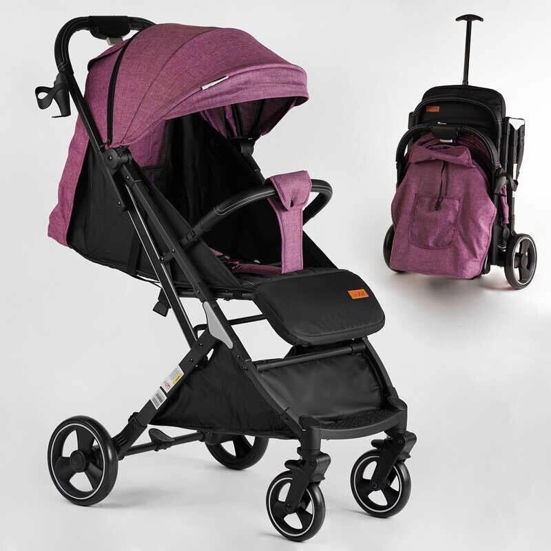 Коляска прогулянкова дитяча Joy Comfort L-30201 (1) колір ФІОЛЕТОВИЙ, рама сталь з алюмінієм, футкавер, підсклянник, від компанії CD-Market - фото 1