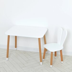 Комплект стіл і стілець "Зайчик" Bambi 04-027W (білий) Склад зберігання: Одеса №2]