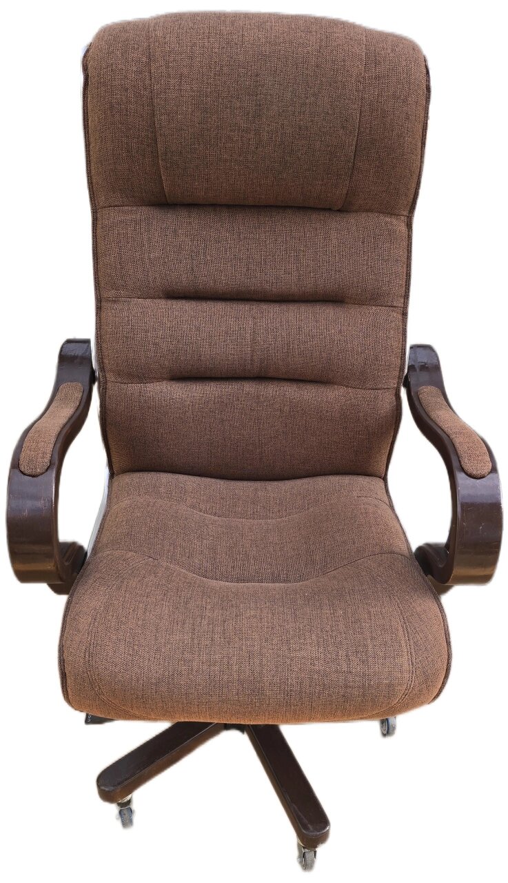 Крісло для керівника CD-KD01 (б/в, після реставрації, 66*71*120 см, каркас: залізо+дерево, обшивка: Рогожка Етна, є від компанії CD-Market - фото 1
