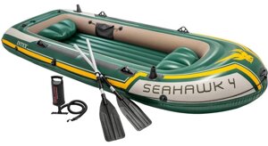 Лодка надувна Intex 68351 Seahawk (насос + весла) 338*127*50см [Склад зберігання: Одеса №2]