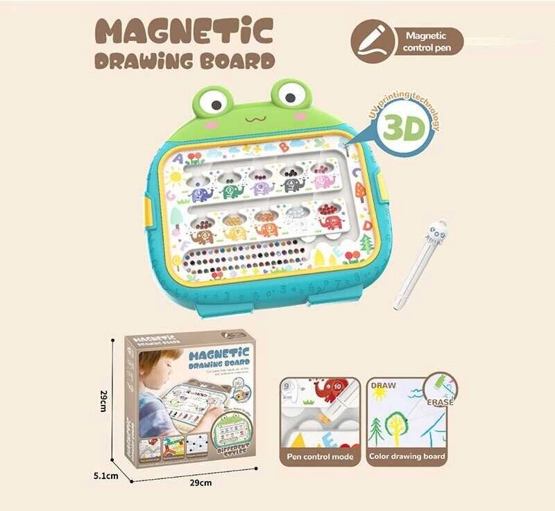 Магнітна гра 666-7 A “Жабка”, магнітний стилус, сортер, кульки, в коробці [Склад зберігання: Одеса №4] від компанії CD-Market - фото 1