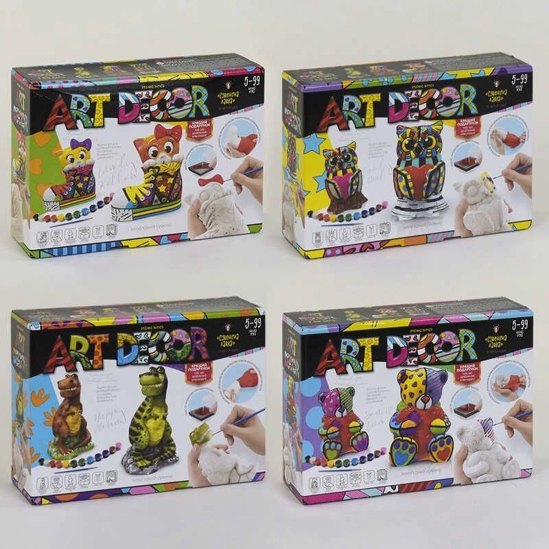 Набір для гіпсового лиття "ART DECOR" укр ARTD-01-01U. 02U. 03U. 04U (8) "Danko Toys" [Склад зберігання: Одеса №4] від компанії CD-Market - фото 1