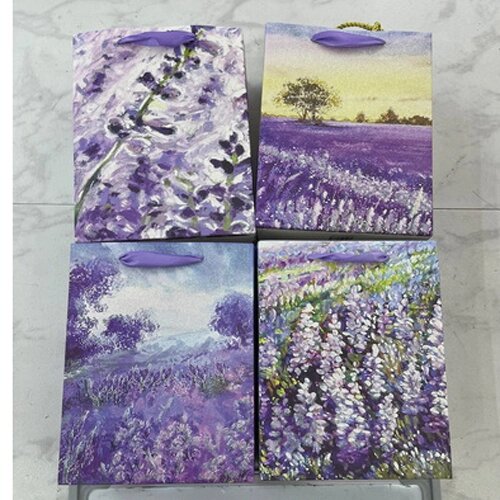 Пакет подарунковий паперовий L "Lavender" 40*30*12см Stenson R91469-L [Склад зберігання: Одеса №3] від компанії CD-Market - фото 1