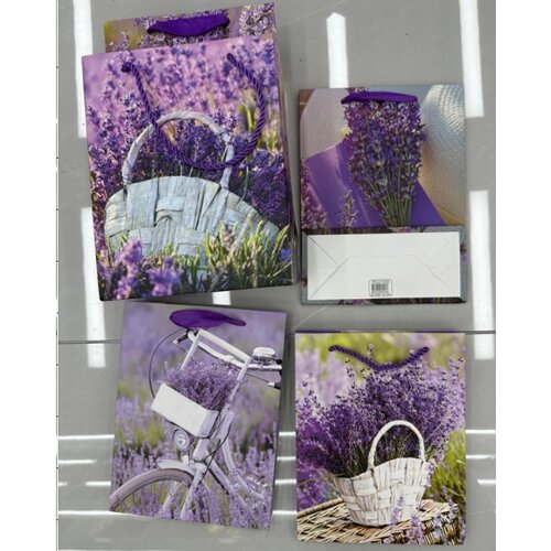 Пакет подарунковий паперовий S "Lavender" 18*23*10см Stenson WW02812-S [Склад зберігання: Одеса №3] від компанії CD-Market - фото 1