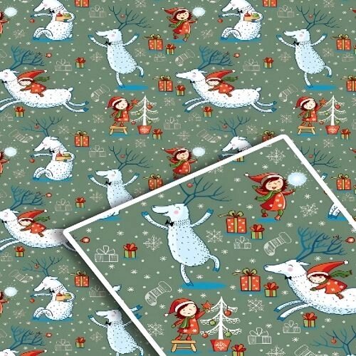 Папір пакувальний крейдований новорічний 70*100см 10л/уп Stenson 534 [Склад зберігання: Одеса №3] від компанії CD-Market - фото 1