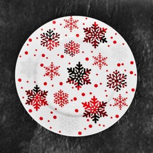 Тарілка 8" (20.5см) 4шт/уп "Christmas snowflake" Stenson HEN21144 [Склад зберігання: Одеса №3]