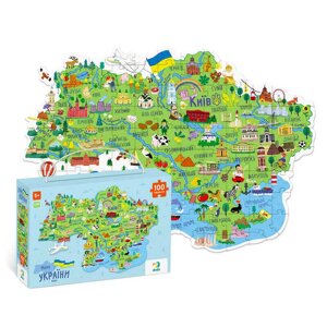 Пазл "Мапа України" 300267 "DoDo" 100 елементів [Склад зберігання: Одеса №4]