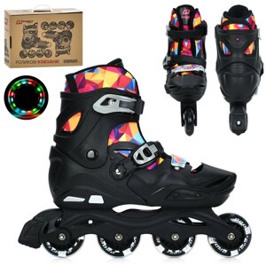 Ролики дитячі Profi Roller A4157-L-B (розсувні, розмір 39-42, колеса: 4 шт в один ряд/Ø70 мм/PU, гальмо: задніє,