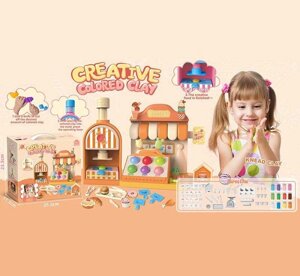 Тісто для ліплення 8904 прес, 12 кольорів тіста, посуд, форми, наліпки, в коробці [Склад зберігання: Одеса №4]