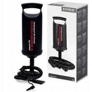 Насос ручний Intex 68614 «Double Quick II Hand Pump» (об'єм: 1,7 L., висота: 29 см., 3 насадки, шланг 1 м.,