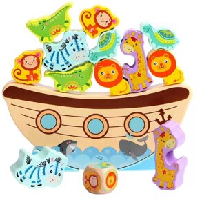 Балансир дерев'яний C 73242 тваринки, човен, кубик, в коробці [Склад зберігання: Одеса №4]