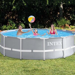 Каркасний басейн Intex 26718 (122*366 см., об'єм: 10685 л., картриджний фільтр-насос 3785 л/год, драбина, серія: Prism