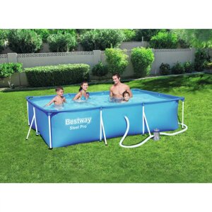 Каркасний басейн Bestway 56411 (66*201*300 см., об'єм: 3300 л., картриджний фільтр-насос 1250 л/год, серія: Steel Pro)
