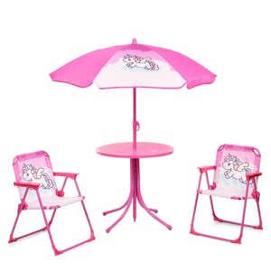 Дитячий садовий столик зі стільчиками і парасолькою «Єдинорог» 93-74-UNI [Склад зберігання: Одеса №2]