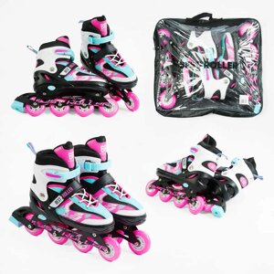Ролики 94150-L Best Roller /розмір 38-42/ колір – РОЖЕВИЙ колеса PU, ПЕРЕДНЄ КОЛЕСО СВІТЛО, устілка 24.5-26.5 см, d
