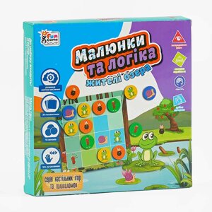Настільна гра "Малюнки та логіка - Жителі Озера" UKB-B 0030 "4FUN Game Club" українською мовою, в коробці [Склад