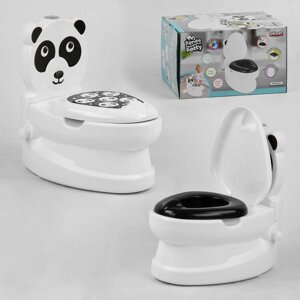 Горщик 07-561 Pilsan "Панда", спинка, знімний горщик, тримач для паперу, звуки води, підсвічування кнопки, в коробці