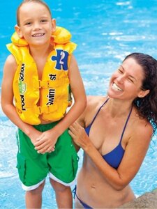 Дитячий надувний жилет «Pool School» Intex 58660 EU (жовтий, розміром 50х47 см., до 30 кг., від 3 до 6 років) [Склад