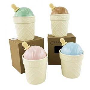 Чашка з кришкою та ложкою "Ice cream" Stenson R32744 [Склад зберігання: Одеса №3]