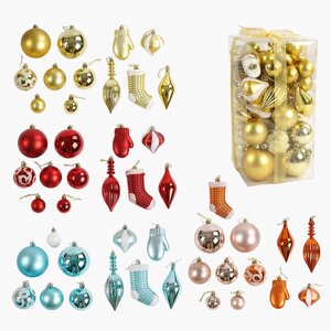 Новорічні прикраси C 67745 4 види, 50 штук, у слюді, ВИДАЄТЬСЯ ТІЛЬКИ МІКС ВИДІВ [Склад зберігання: Одеса №4]
