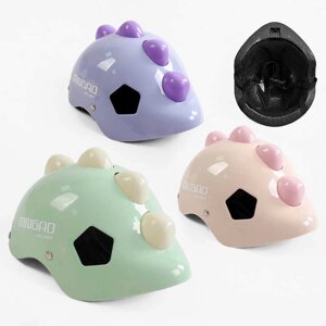 Шолом дитячий C 72587 3 кольори, зі світлом, захист, вентиляційні отвори, застібки, в пакеті, ВИДАЄТЬСЯ ТІЛЬКИ МІКС