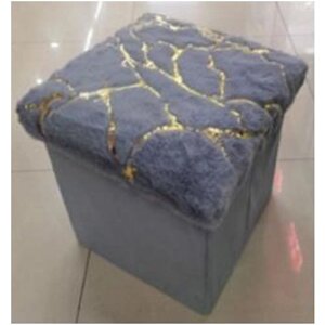 Тумба-пуф складаний "Golden cracks" 35*35*33см Stenson R33443 [Склад зберігання: Одеса №3]
