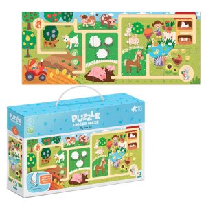 Пазл-лабіринт "Моя мандрівка фермою" 300586 "DoDo", 10 елементів, в коробці [Склад зберігання: Одеса №4]