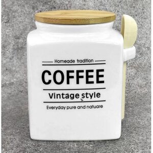 Банка для кави "Vintage style" з ложкою 800мл 10*10*13см Stenson (MC4552-C) [Склад зберігання: Одеса №3]