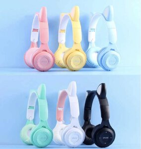 Навушники C 64887 бездротові, підсвічування, Bluetooth, USB дріт, мікрофон, радіо, слот для карти пам’яті, в коробці,