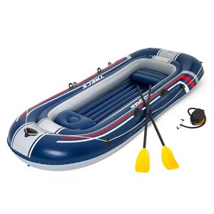 Човен надувний Bestway 61110 «Hydro-Forc Treck X3 Set» (26*307 см, гребний, тримісний, двокамерний, надувне дно, до 270