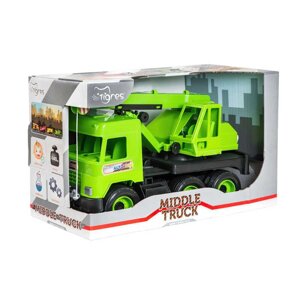 Авто "Middle truck" кран (4) 39483 (св. зелений) в коробці "Tigres" [Склад зберігання: Одеса №4]