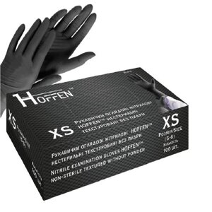 Рукавички нітрилові XS Hoffen 3.5г нестерильні текстуровані б/п 50пар/уп Stenson HFN-13301XS [Склад зберігання: Одеса