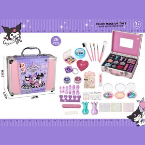 Набір косметики 768-74 C тіні, блискітки, глітер, помада, аксесуари для манікюру, пензлики для макіяжу, у валізі [Склад