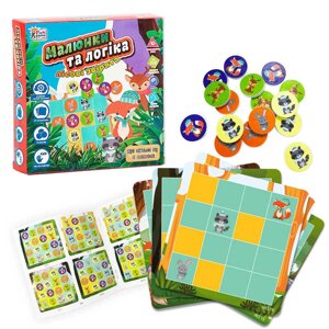 Настільна гра "Малюнки та логіка - Лісові звірята" UKB-B 0032 "4FUN Game Club" українською мовою, в коробці [Склад