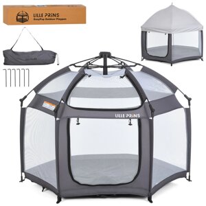 Дитячий ігровий намет Bambi MR 1515 Platinum Grey (110*124*140 см, сітка, каркас: спиці, вхід із застібкою-блискавкою,