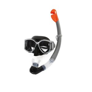 Набір для плавання BestWay 24050 (2в1, розмір: L, вік: 14+, маска: обхват голови: 59 см + трубка) (Нейтрально-сірий)