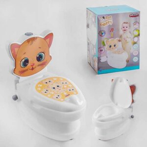 Горщик 07-563 Pilsan "Кошеня", спинка, горщик знімний, тримач для паперу, звуки води, підсвічування кнопки, в коробці