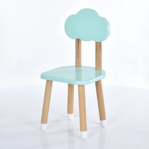Стільчик дитячий Bambi 04-5C2 «Хмаринка» (дерев'яний, бірюзовий) [Склад зберігання: Одеса №2]
