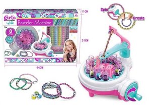 Набір для дівчинки MBK 360 “Bracelet Machine”, ручний механізм плетіння браслетів, 54 котушки ниток, застібки, в