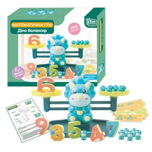 Балансир "Діно" 27266 "4FUN Game Club", мелодії та звуки, 30 карток, 19 динозавриків, 10 цифр, в коробці [Склад