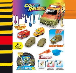 Набір машин SK-X 12 4 машинки, металопластик, змінюють колір, черпак, піпетка, на листі [Склад зберігання: Одеса №4]